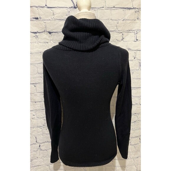 GAP Women's Pullover Solid Turtleneck Sweater Navy Blue Wool Blend Size Small - Picture 4 of 8